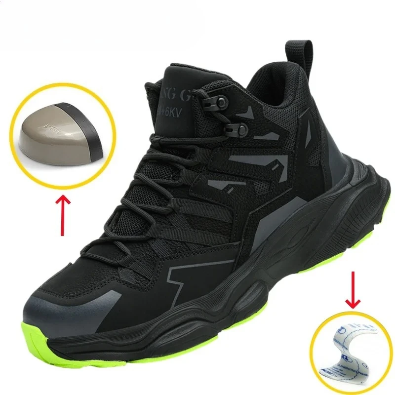 2026 Steel Toe Kevlar-Midsole Safety Shoes Men Anti-Puncture Anti-Smash Non Slip Industrial Work Boots Protection Tactical Boots