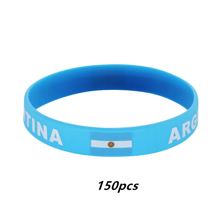 

Wholesale 150pcs Argentina Flag Silicone Bracelet Sport Game Wristband National Wrist Strap Men Women Rubber Band Accessories