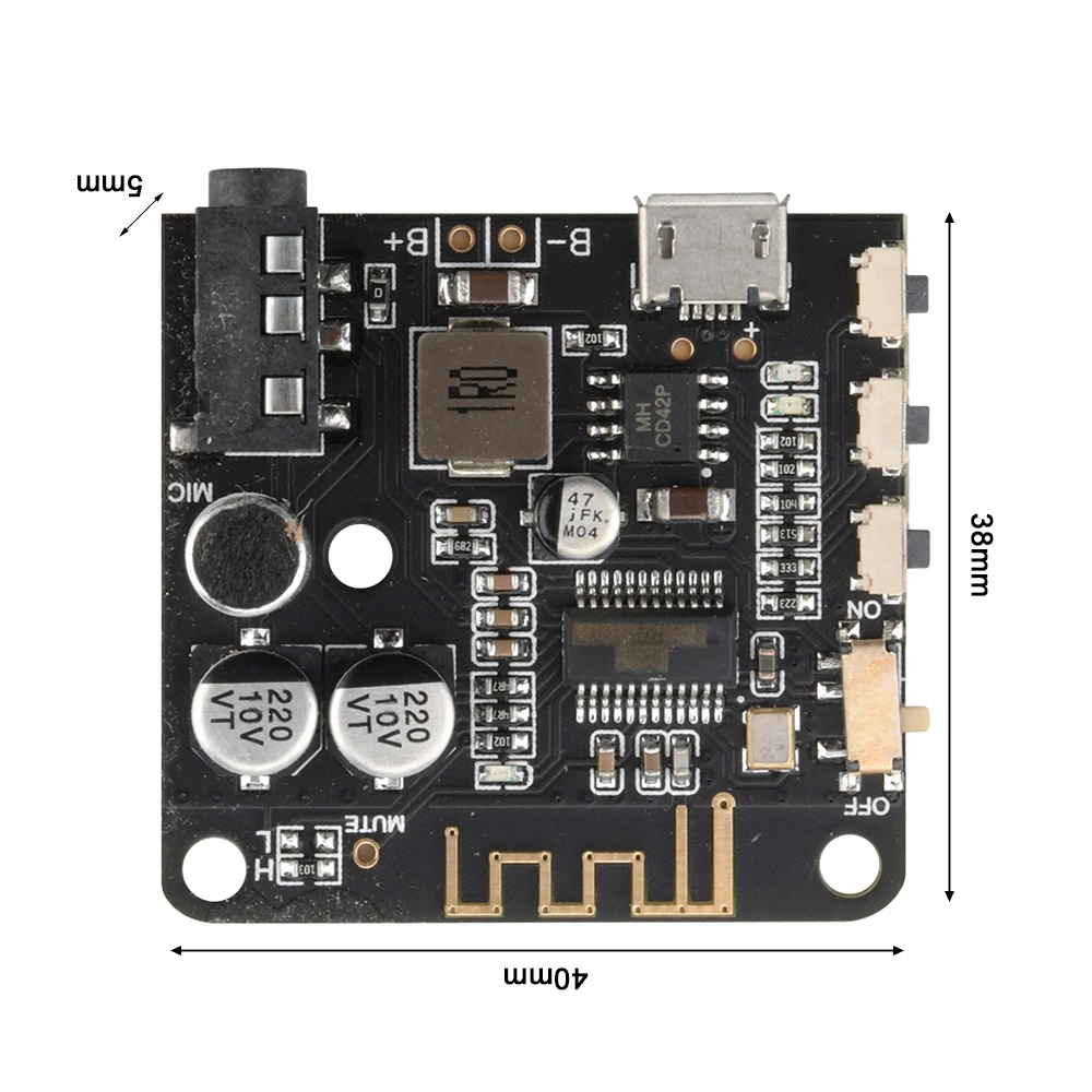 DIY Bluetooth Audio Receiver Board VHM-314 Bluetooth 5.0 MP3 Lossless Decoder Board 3.7-5V Wireless Stereo Music Module