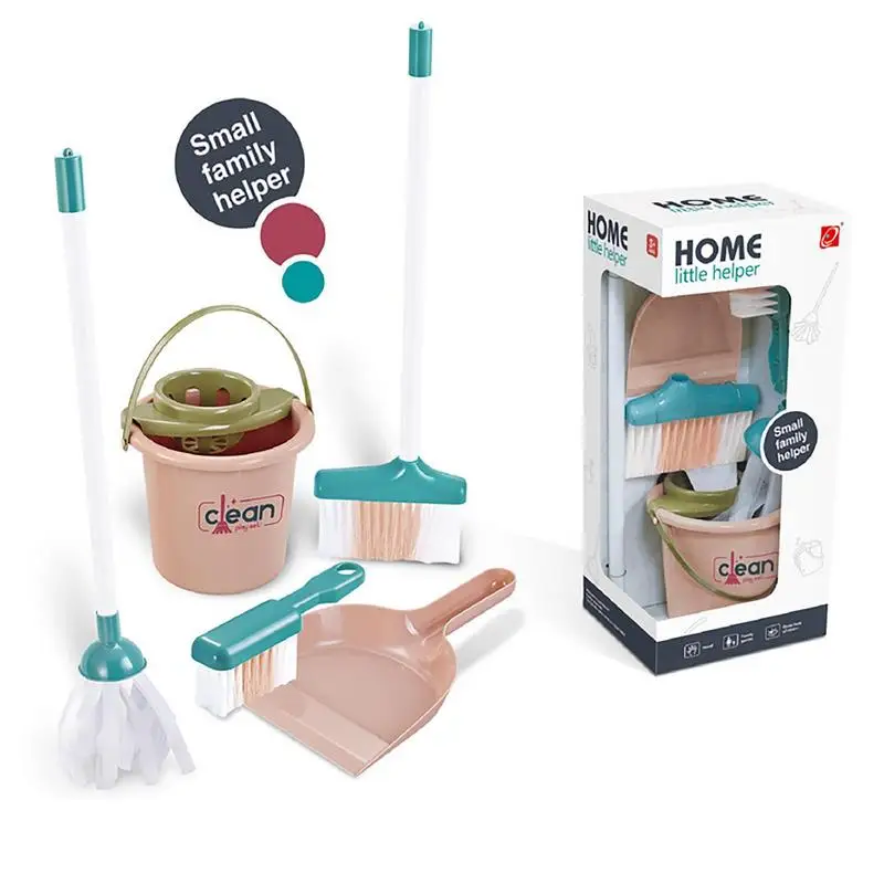 Toddler Cleaning Set Pretend Play Kit Cleaning Toys Cleaning Toys Gift For Toddlers Include Broom Mop Duster Dustpan Brushes Toy