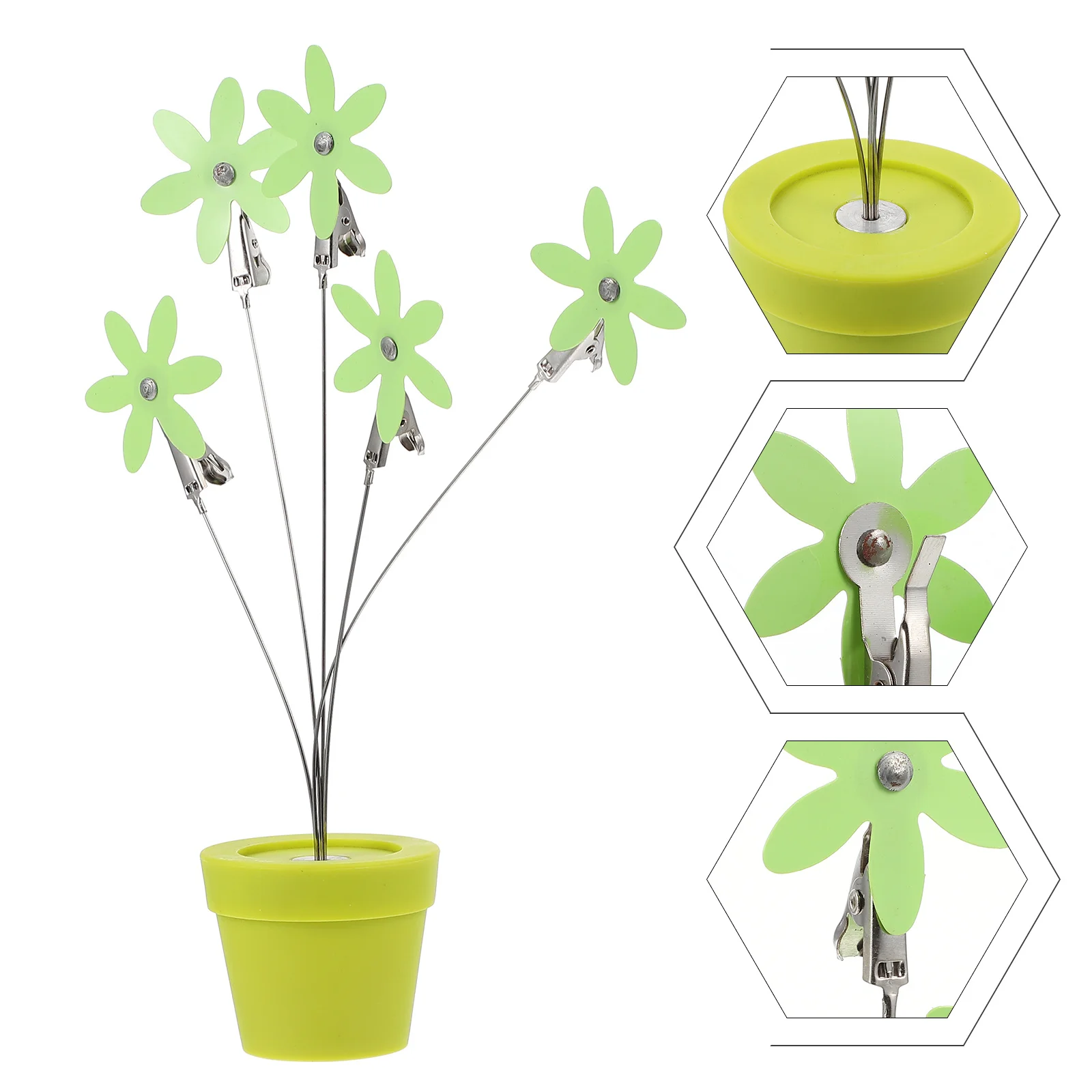 1Pcs Photo Holder Flowerpot Plastic Desktop Clip Colorful Creative Bonsai Tabletop Picture Memo Card Stand Decoration