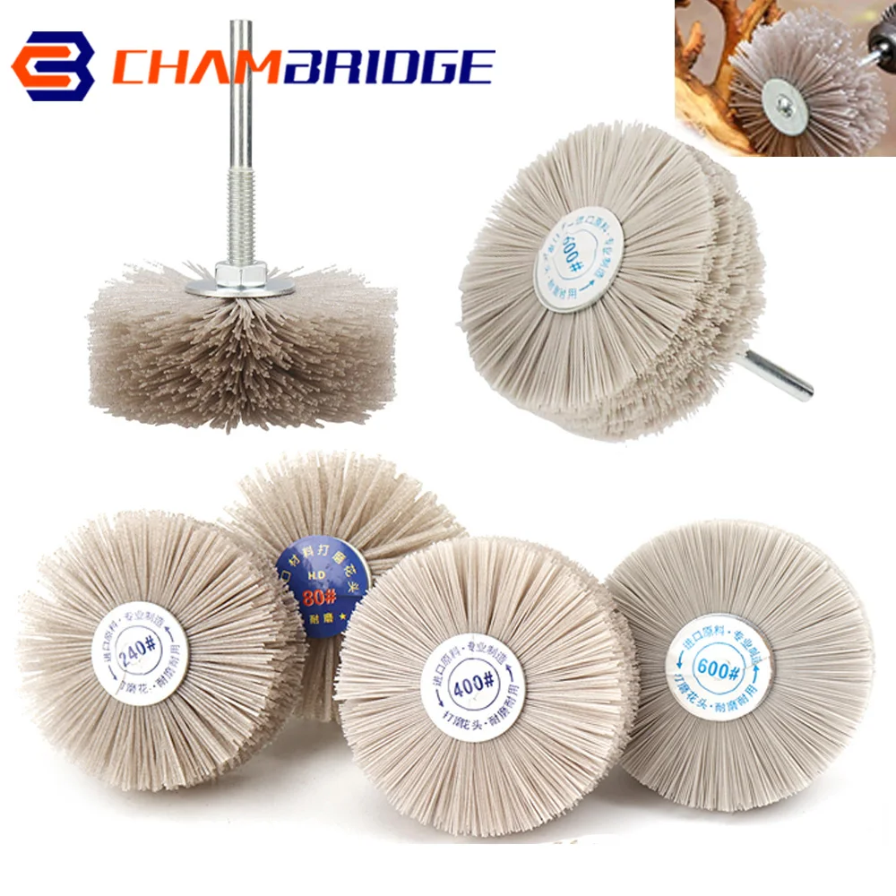 Grinding Head Nylon Abrasive Wire Electric Drill Polishing Brush for Metal Rust Removal Wood Furniture Deburring Wheel Brush