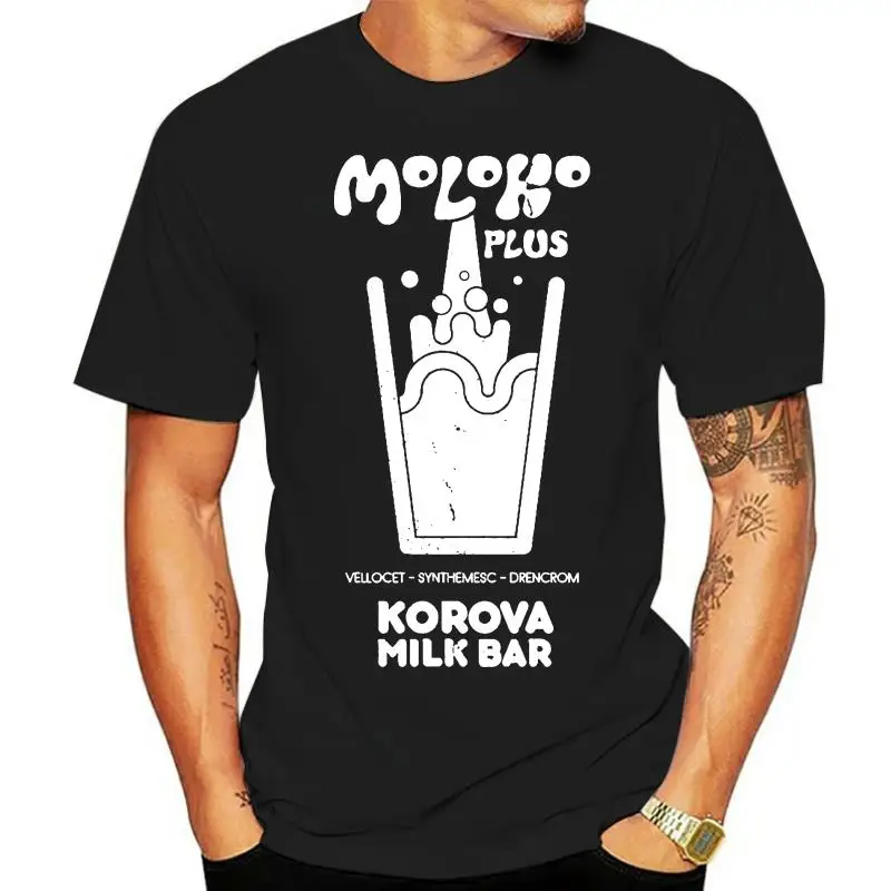 Moloko Korova Milk Bar Jazz Music Top T-shirts for Men Plus A Clockwork O-Neck 100% Cotton Fabric Man T-shirts Autumn Clothes