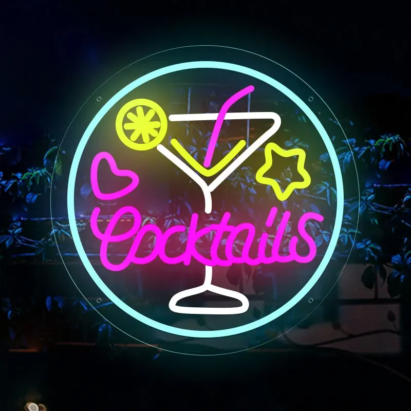 Restaurant Beer Bar Pub Restaurant Cocktails Decor Bar Led Neon Signs for Wall Decor Neon Design Logo Light Neon Sign Maker