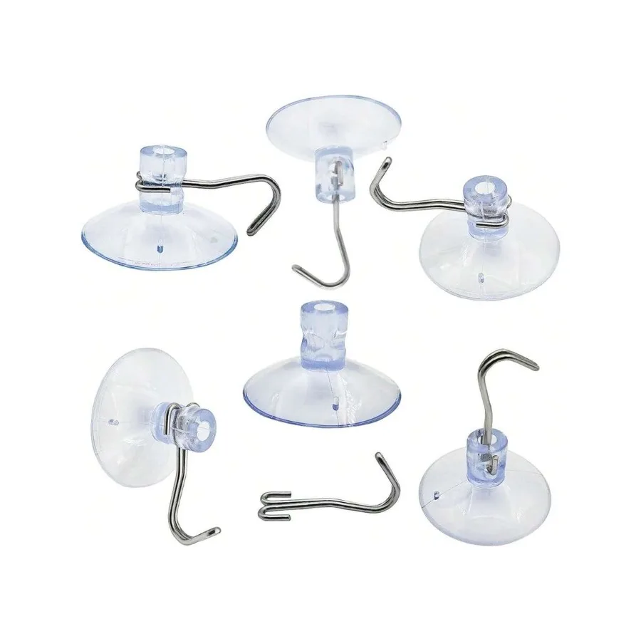 

Suction Cups Hooks Clear PVC Plastic Suction Holder Suction Pads Removable Reusable For Kitchen Bathroom Wall Window Glass Door