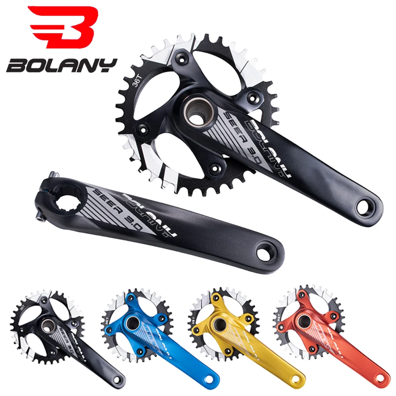 

BOLANY Mountain Bike Crankset Hollow with Bottom Bracket Crank 170MM 104BCD 34 36T Aluminum Alloy MTB Crank Bicycle Accessory