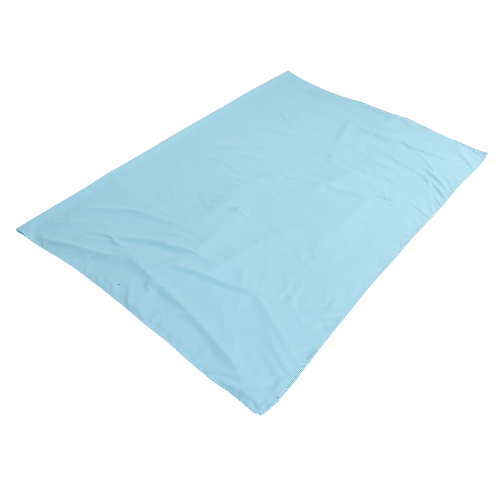 Solid Color Blue Bed Sheet Soft Breathable Polyester Flat Sheet Machine Washable All Season Linens for Home Hotel Hospital