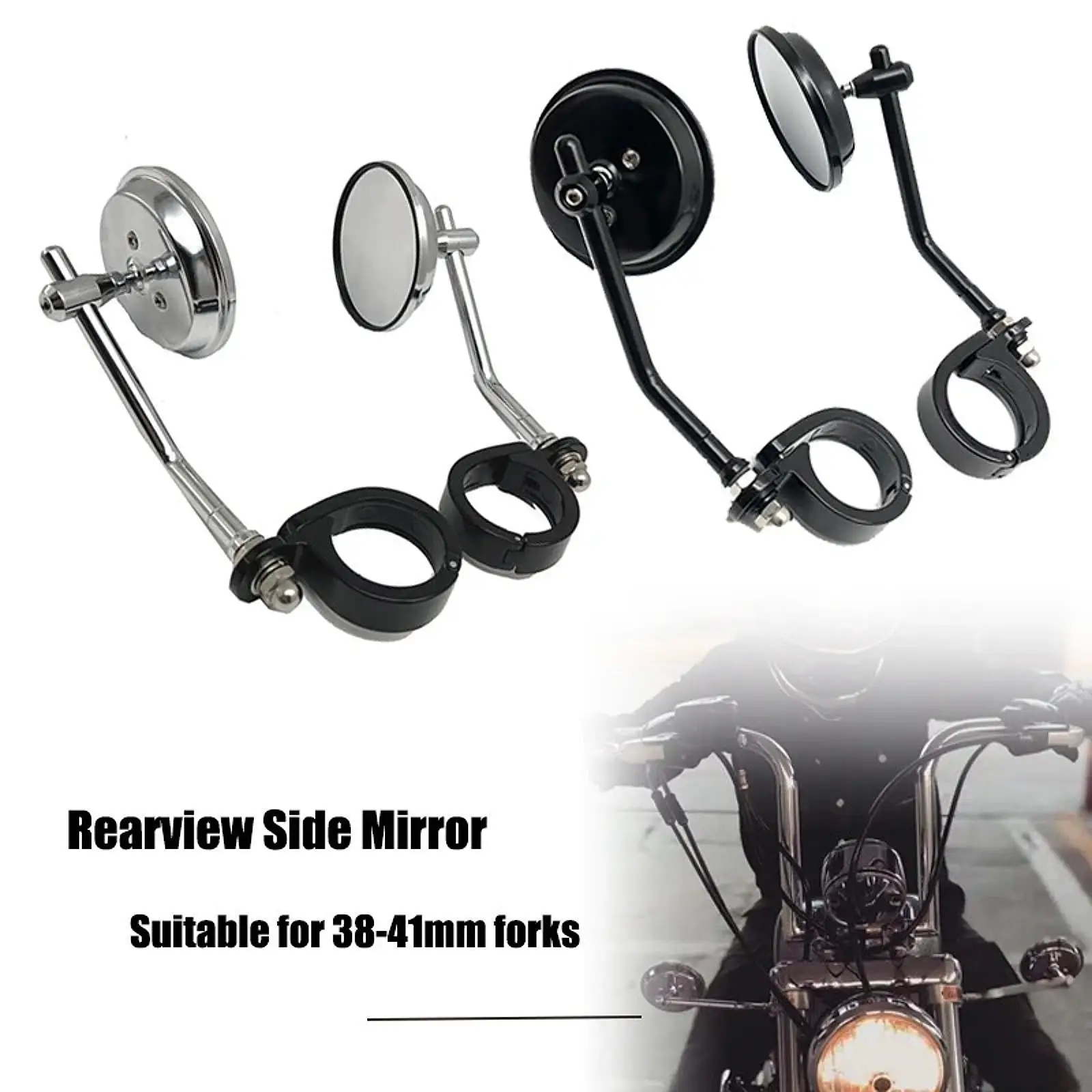 

Rearview Mirrors Adjustable Lightweight Sturdy Round Retro Motorcycle Mirrors for Motorcycle Accessories Replacement