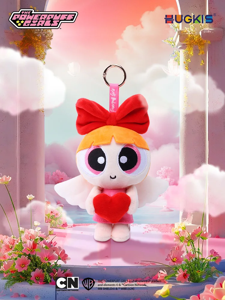 13Cm The Powerpuff Girls Angel Plush Toy Cute Plush Keychain Backpack Pendant Blossom Bubbles Buttercup Cartoon Plush Doll