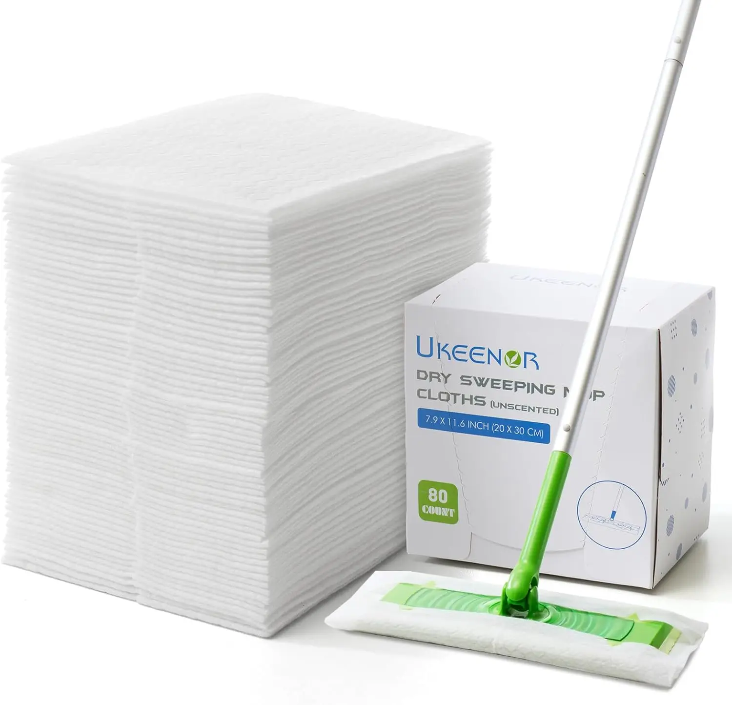 

160 Count Dry Mop Refills - Disposable Electrostatic Dusting Cloths - 7.9x11.6 Inches Box