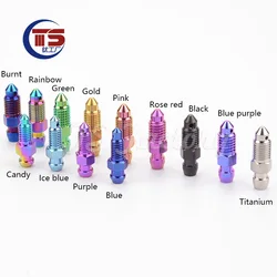 TS 10PCS Titanium Alloy Bolt Pitch1.0mmM6 M7 M8 M10 Hydraulic Oil Disc Brake Caliper Bleed Nipple Bolts Exhaust Screw