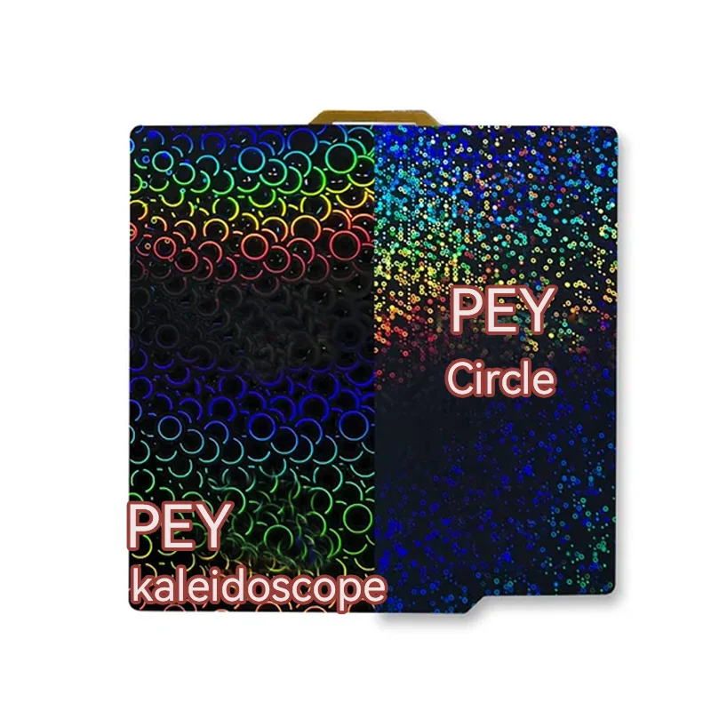 ENERGETIC PEI Sheet 257x257mm dla Bambu Lab X1C P1S Upgrade Smooth Kaleidoscope Circle Build Plate PEI PEY Spring Steel Sheet