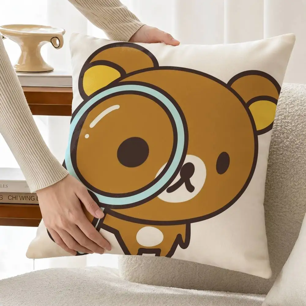 So Lovely R-Rilakkuma-S bear Customizable Square Cushion Cover Double Sided Print Pillow Case