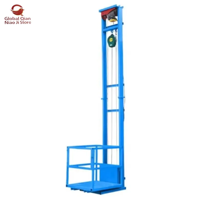 Small Electric Freight Elevator Hoist Anti-Squeeze Fall Lifting Platform Machine 3m Lifting Height 500kgLoad Electric Remote