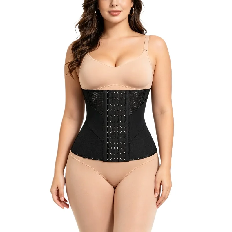 

Firm Tummy Control Shapewear All Day Wear Women 9 Steel Bones Waist Trainer Breathable Body Shaper Double Layer Belly Cincher