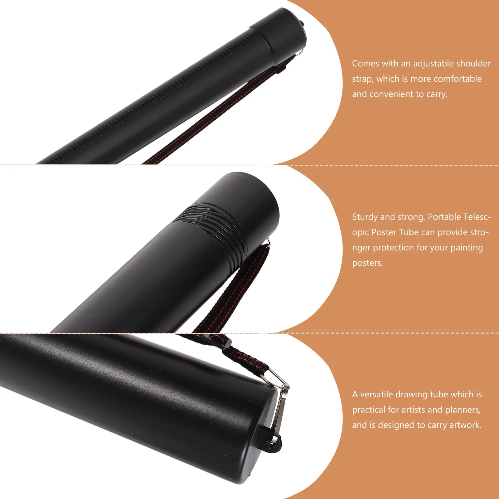 伸縮式ポスター ポータブルアートワーク収納 絵画用 プランプリント用 拡張可能な図面郵送ケース 製図用チューブ 書道用