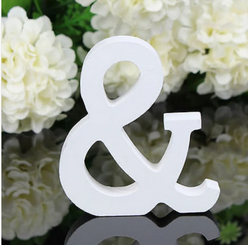 Letras Decorativas Grandes de madera blanca, 11Cm, decoración del hogar, decoración de boda, diseño de nombre personalizado, bricolaje, de pie