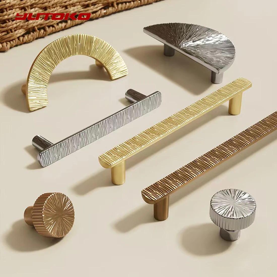 

YUTOKO Modern Novelty Irregular Circle Knob French-style Creative Cabinet Knob and Pulls Half Moon Knobs Handmade Kitchen Handle