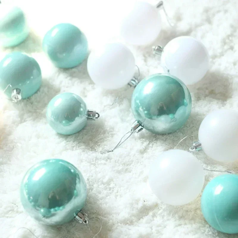 Nordic Tiffany Blue Pearl Champagne Gold Christmas Ball Christmas Tree Decoration Office Cabinet Window Christmas Decoration