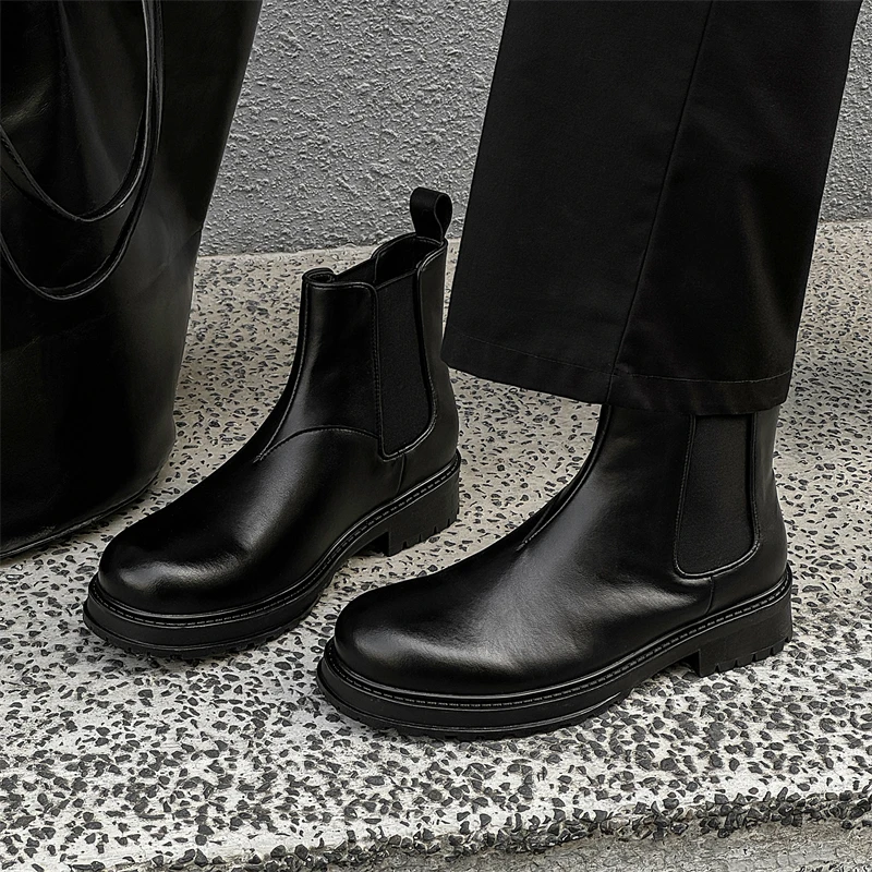 

Men's Hot Black boots Comfortable and casual autumn and winter styles Office or Business 38-46 Luxury adult daily versatile