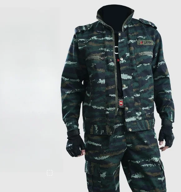 Wear-resistant camouflage suit for men and women\'s work clothes Spring and autumn thickened labor protection clothing, dirt resi