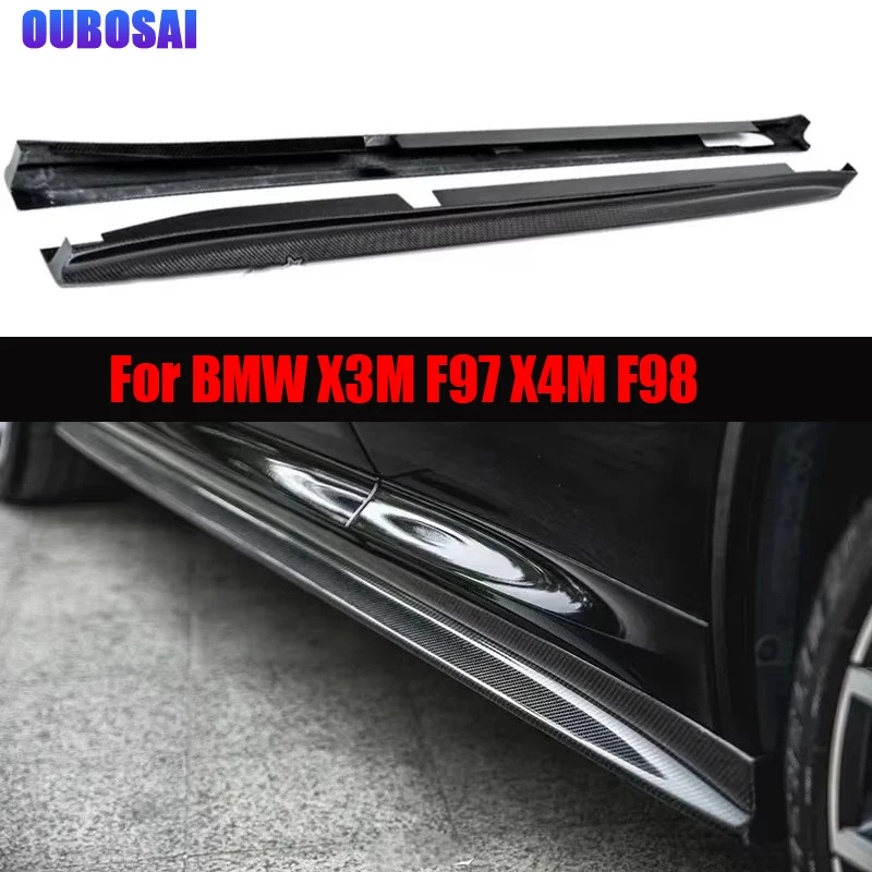 

For BMW X3M F97 X4M F98 Carbon Fiber Side Skirt Splitters Cupwings Winglets Canards Apron Bumper Side Skirts Cover