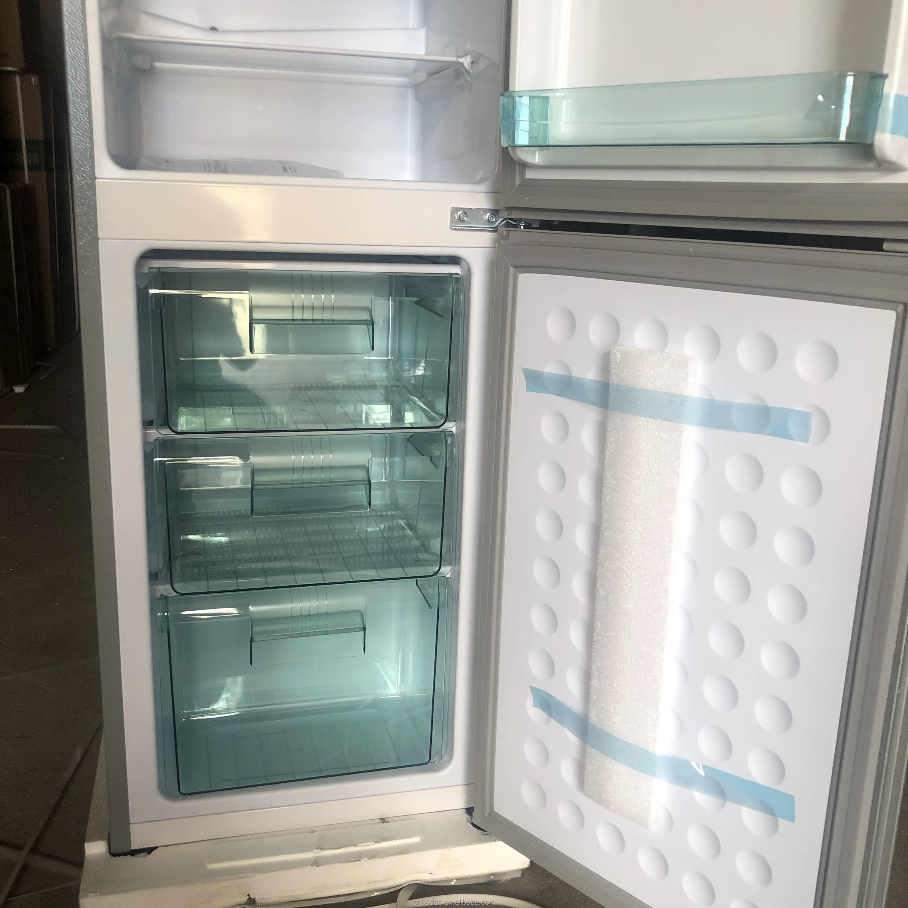 Mini refrigerador de barra con ahorro de energía de 135L, refrigeradores de doble puerta, congelador vertical para uso doméstico en hotel, BCD-135A202