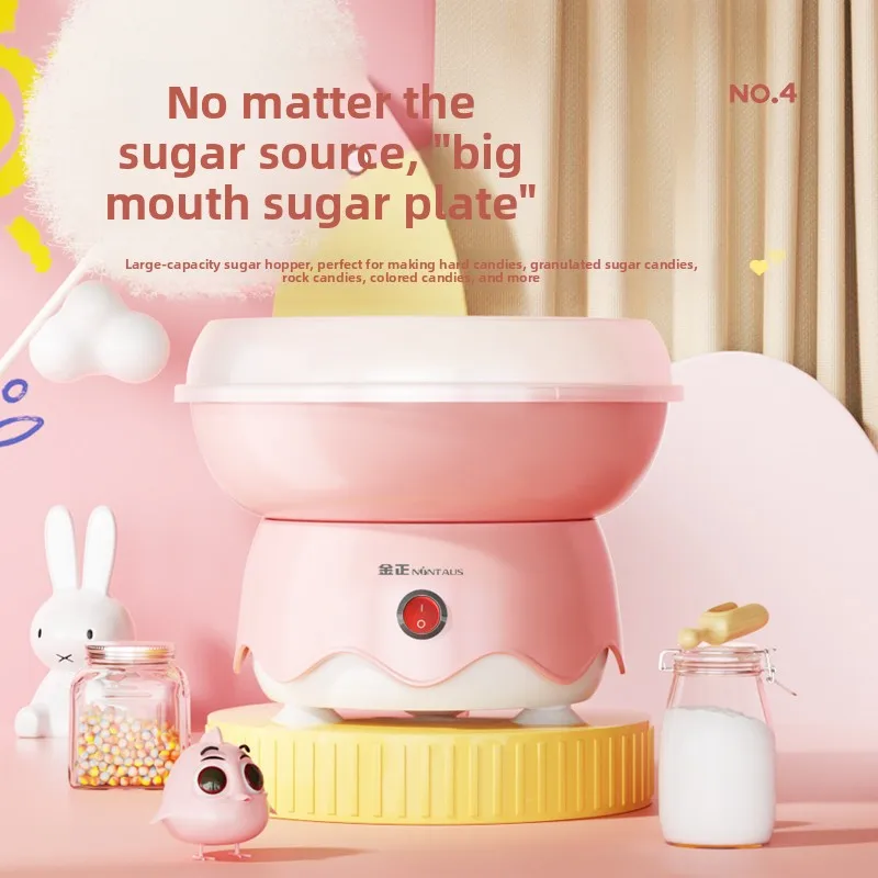 Presente de aniversário máquina de algodão doce casa das crianças totalmente automática máquina de fazer algodão doce artesanal mini fantasia açúcar colorido