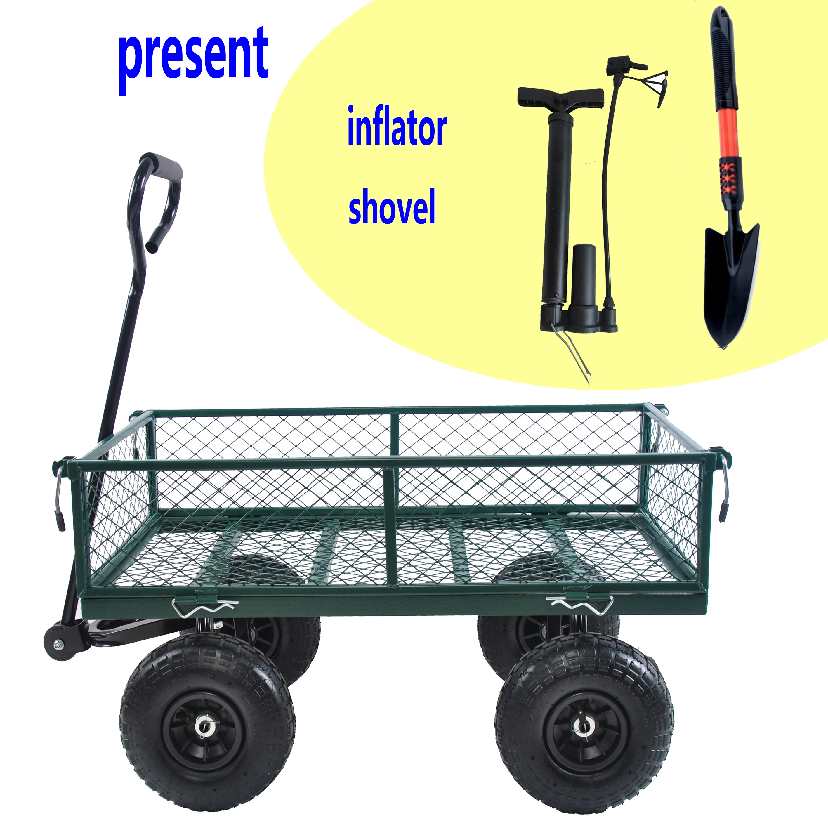 

Wagon Cart Garden cart trucks make it easier to transport firewood (green)