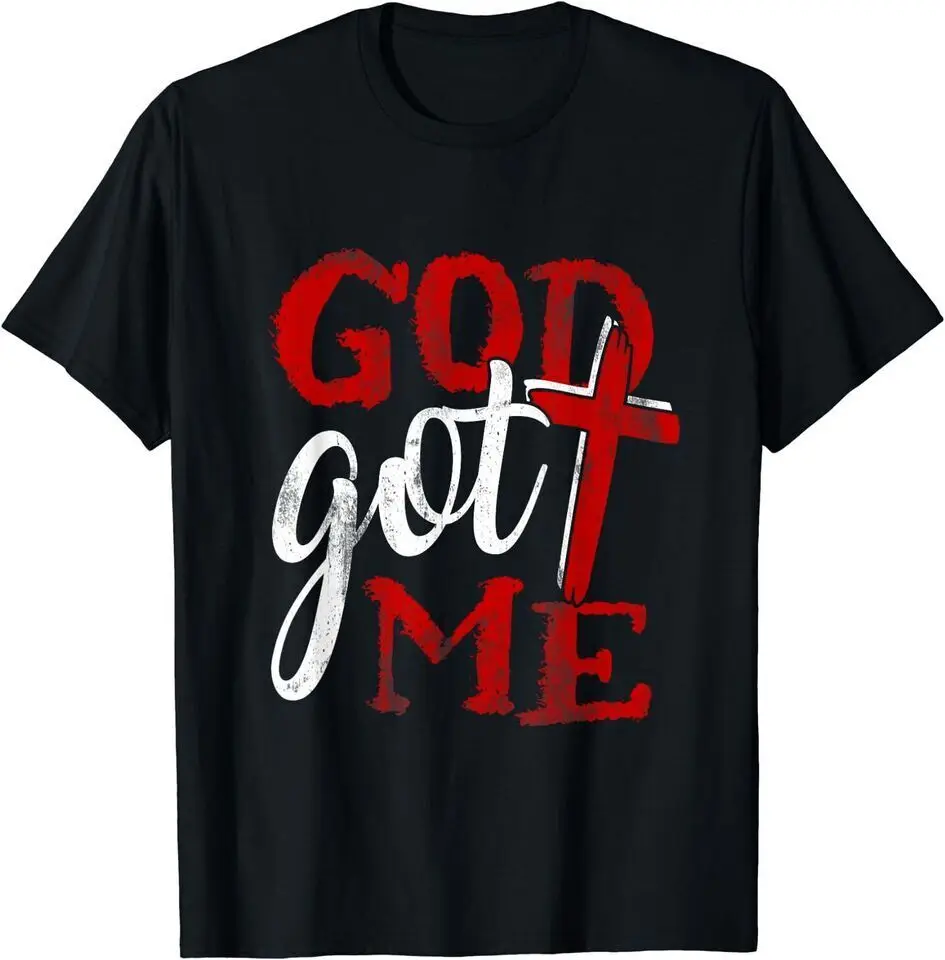 

NEW God Christian Faithcross Got Me Religion Quote Inspriration Funny T-Shirt US