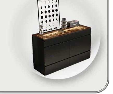 

Simple modern bedside six-chest bedroom storage black high-end jewelry display cabinet