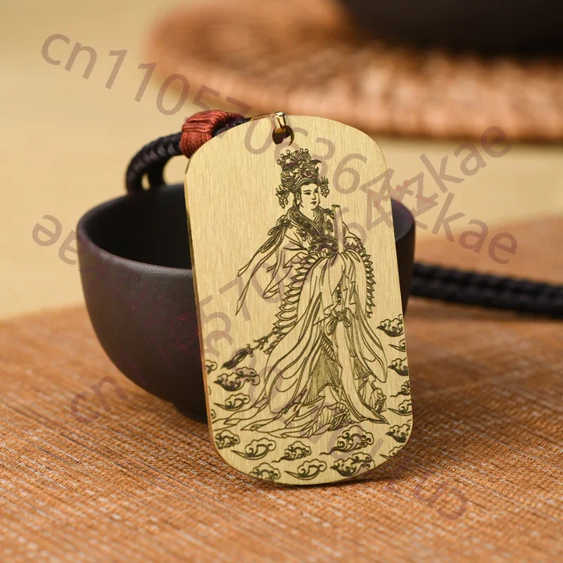 Taoist ornaments, West Queen Mother Pendant, pure copper necklace, Taoist body protection pendant