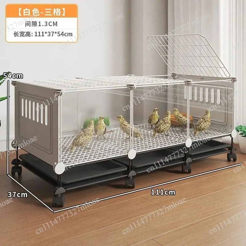 Indoor large chicken coop, protective chicken foot net, safe running Premium quail cage with pulley drop tray
