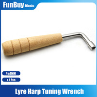 Lyre Harp Tuning Wrench Classic Lyre Harp Tuning Wrench Tuner Wooden Handle Adjustment Tool Inner 4*4MM Wrench