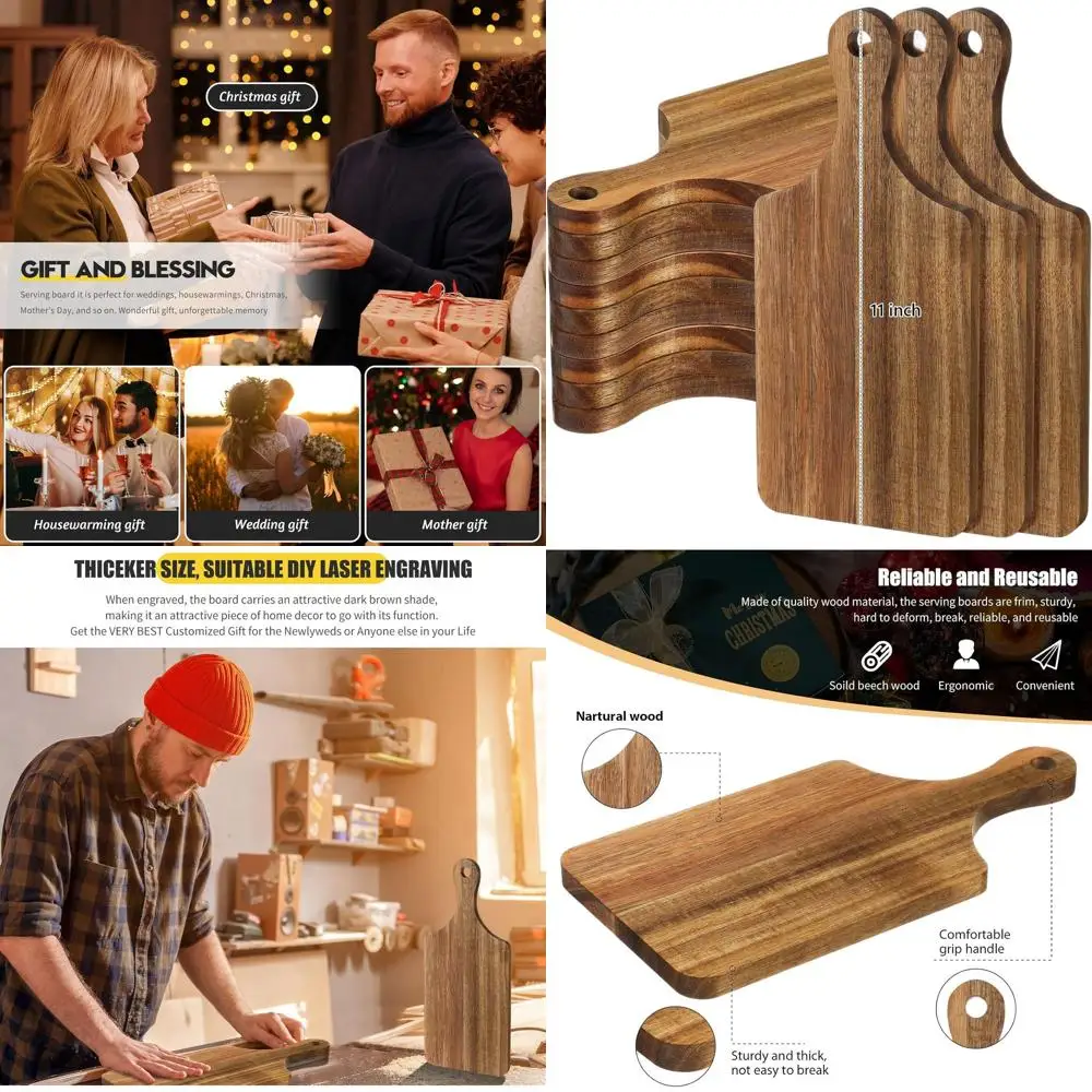 

Bulk Acacia Wood Thicken Bamboo Cutting Boards, Unfinished DIY Serving Boards for Weddings & Housewarming Gifts