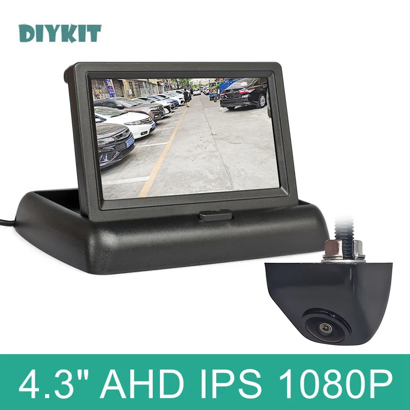 

DIYKIT 1920x1080 4.3inch AHD IPS Foldabel Rear View Car Monitor Backup Starlight AHD Reverse Car Camera for SUV MPV RV