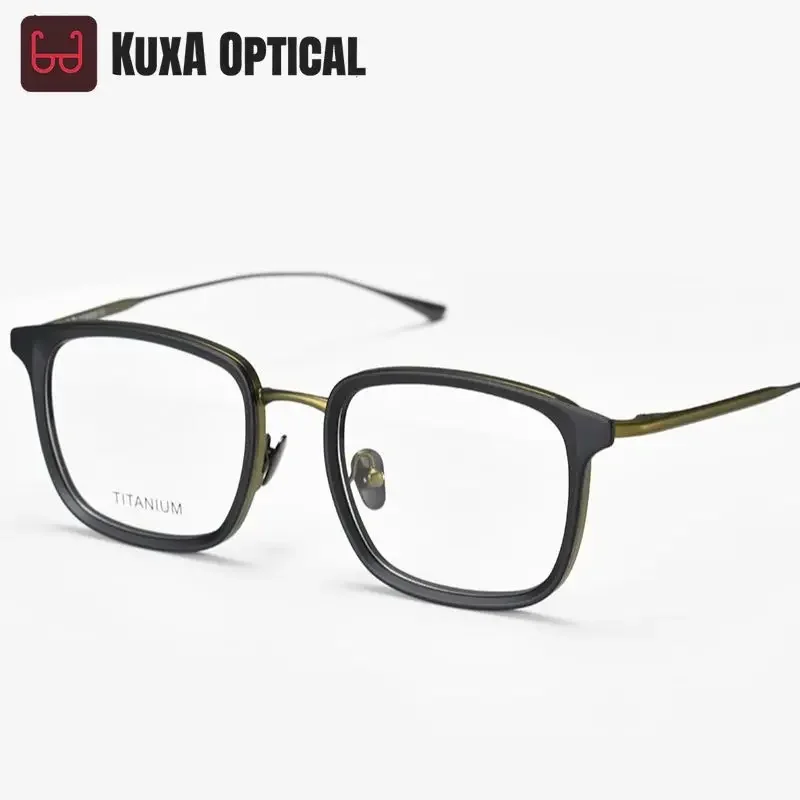 KUXA جديد الرجال النظارات البصرية الرجعية مع وصفة طبية قصر النظر العدسات التقدمية مقاومة للخدش النظارات وصفة مخصصة