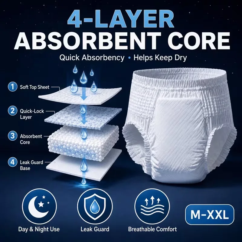 Disposable Adult Pull-On Briefs, M–XXL