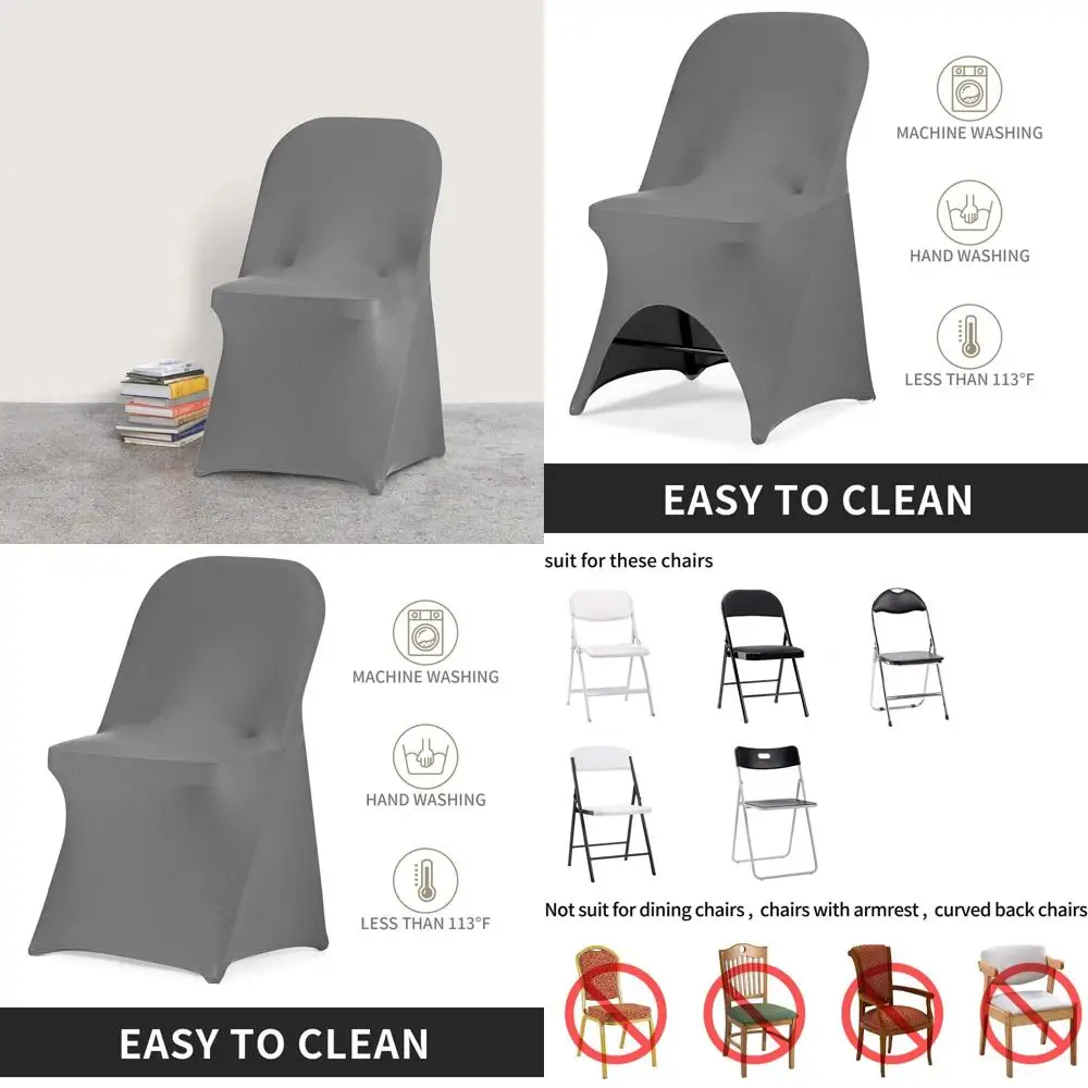 

Grey Stretch Spandex Chair Covers for Weddings, Parties, and Banquets (25 Pack)