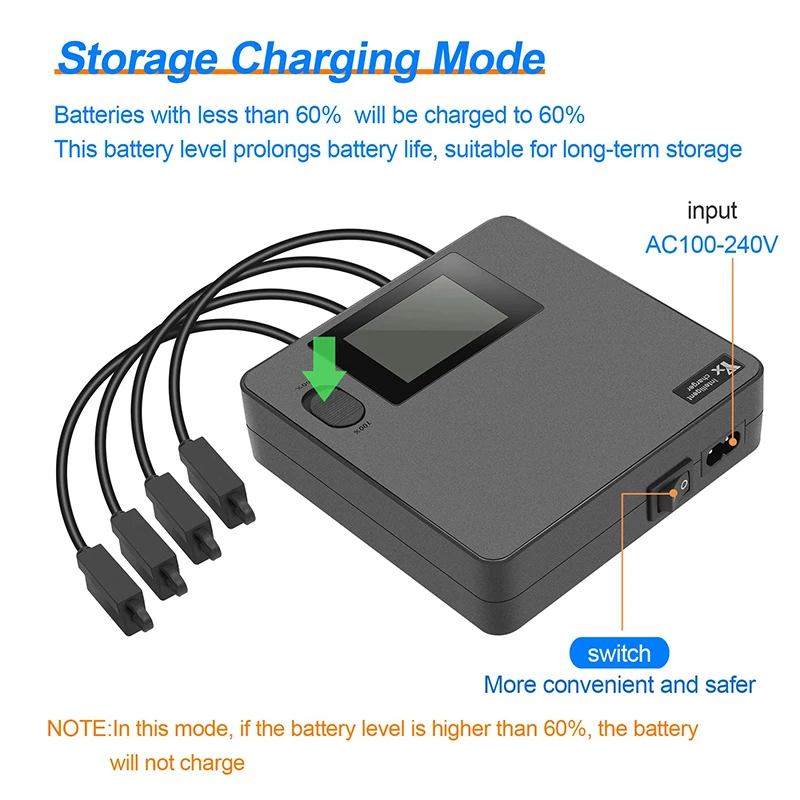 For DJI Air 3/3S Drone Battery Digital Display Charger 6 In 1 Charging Hub Fast Smart Charger With USB Adapter Port Accessories