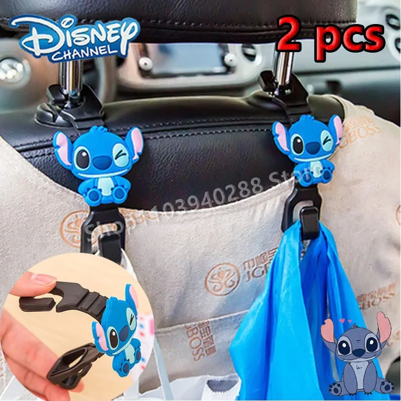 Disney Stitch Car Hook Cute Cartoon Anime for Car Back Seat Accessories Kawaii Creative Pendant Storage Supplies Christmas Gifts