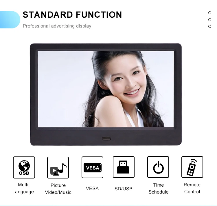 Small 7-inch Indoor Shelf Digital Signage LCD Advertising Monitor Mp3 Mp4 Mobile Pentium 4 7-inch Monitor