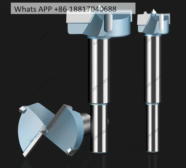 1PC  Woodworking hole opener, pistol drilling, punching hinge drill bit, wooden opening triangular shank lengthened