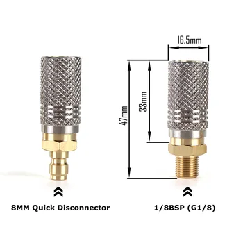 고압 PCP 확장 공기 충전 퀵릴리즈 어댑터 소켓, 1/8 BSP(G1/8) 나사 또는 빠른 분리 
