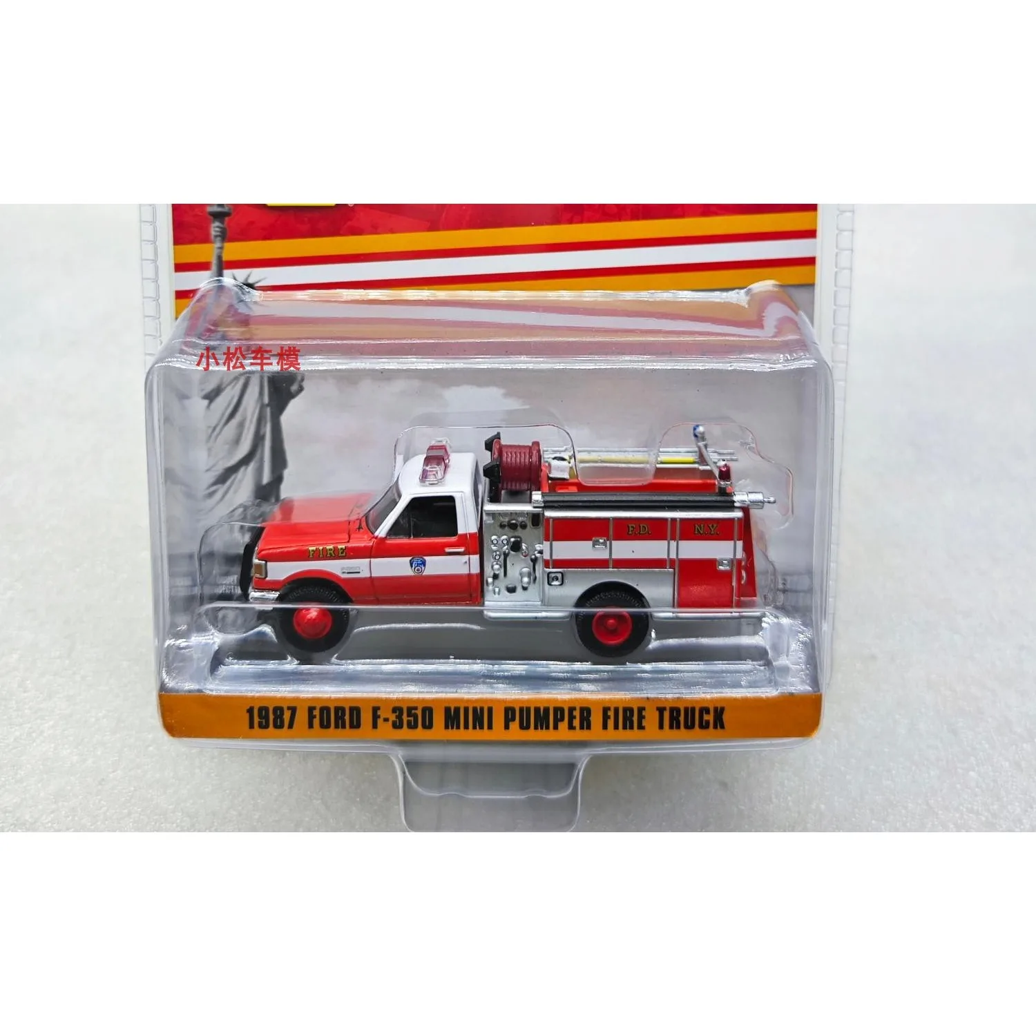 1:64 1987 Ford F-350 MINI PUMPER FIRE TRUCK High Simulation Alloy Car Model Collectible Toy Gift Souvenir Display Ornament