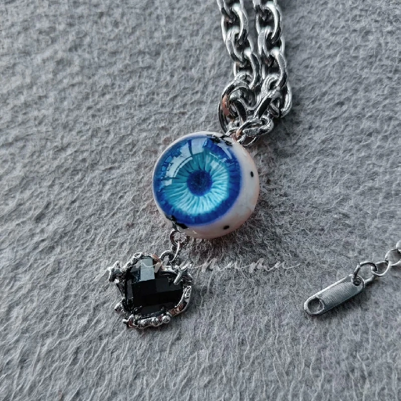 3106 Creative Handmade Necklace Cthulhu Eyeball Dark Punk Style Hip Hop Gothic Jewelry Halloween Artwork Customized Gift