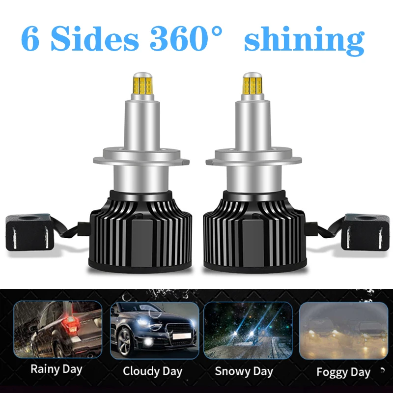 

2pcs 360 Degree LED H1 H7 LED Car Headlight H8 H9 H11 LED Bulb HB3 9005 HB4 9006 9012 Car LED Light Auto Fog Light Lamp