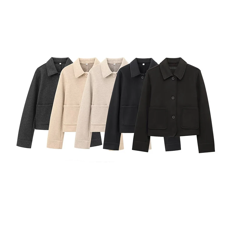 

Decoration Soft Collar Long Sleeve Basic Coat Single Breasted Outerwear Spring Autumn New Women's Bomber Jacket Breeze Bag