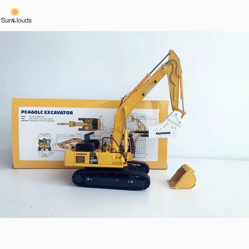 Coche de juguete de aleación para Komatsu, PC460LC-8 de escala 1:50, martillo de rotura de PC450LC-8, excavadora fundida a presión, regalo de colección