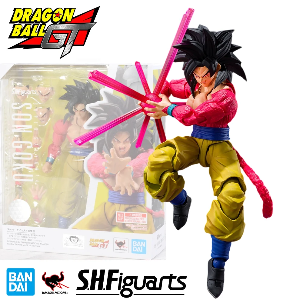 Bandai Genuine Son Goku S.H.Figuarts Super Saiyan 4 Son Goku DRAGON BALL GT Anime Action Figure Toys Collection Model Toy Gifts